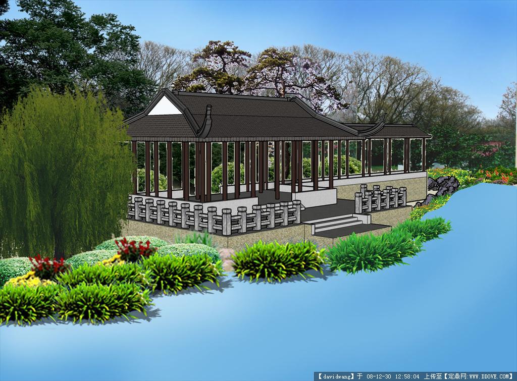 蓮花池公園SketchUp建模與園林效果圖資源導覽